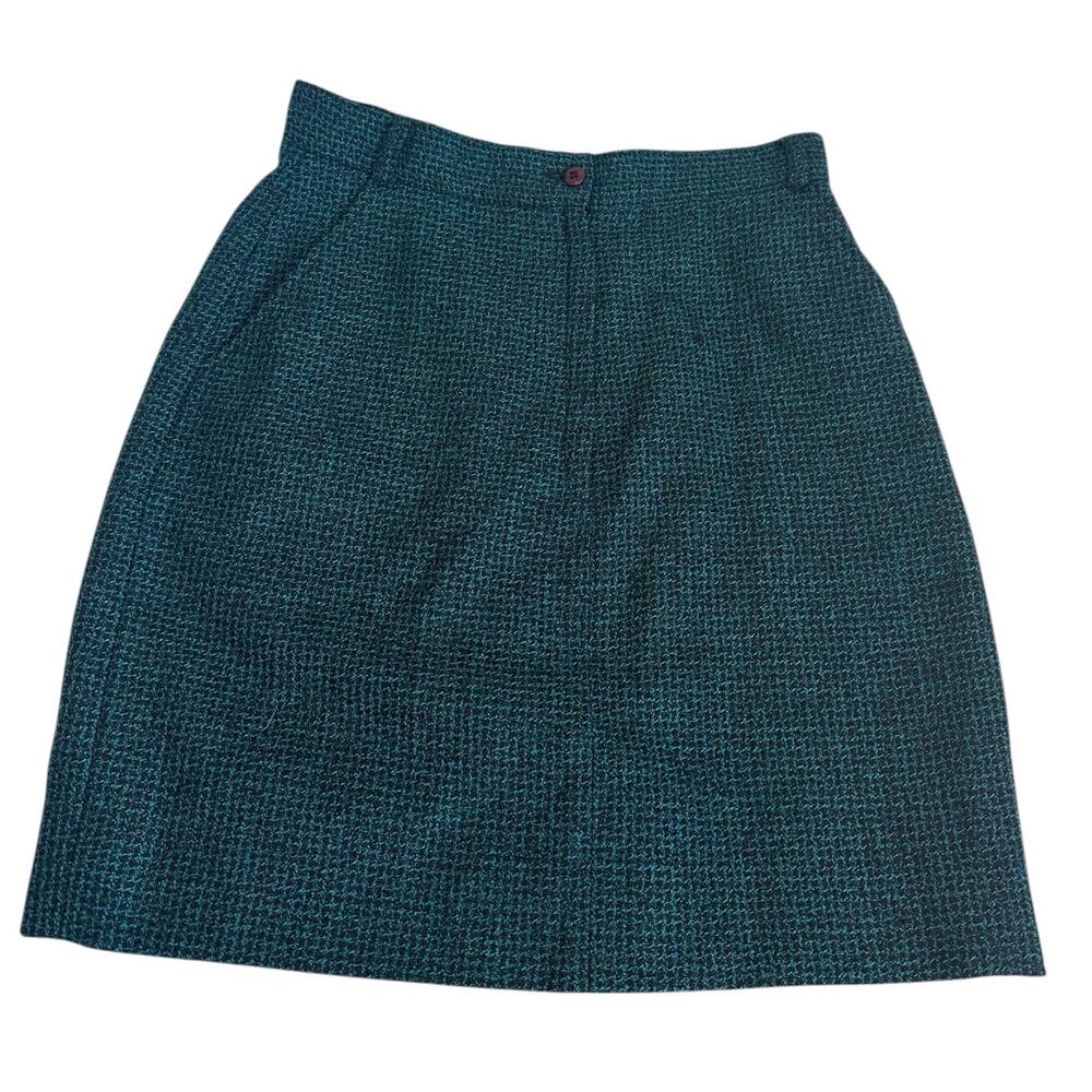 Album by Kenzo Takada Vintage 80s Designer Mini skirt 8 /M emerald green & black
